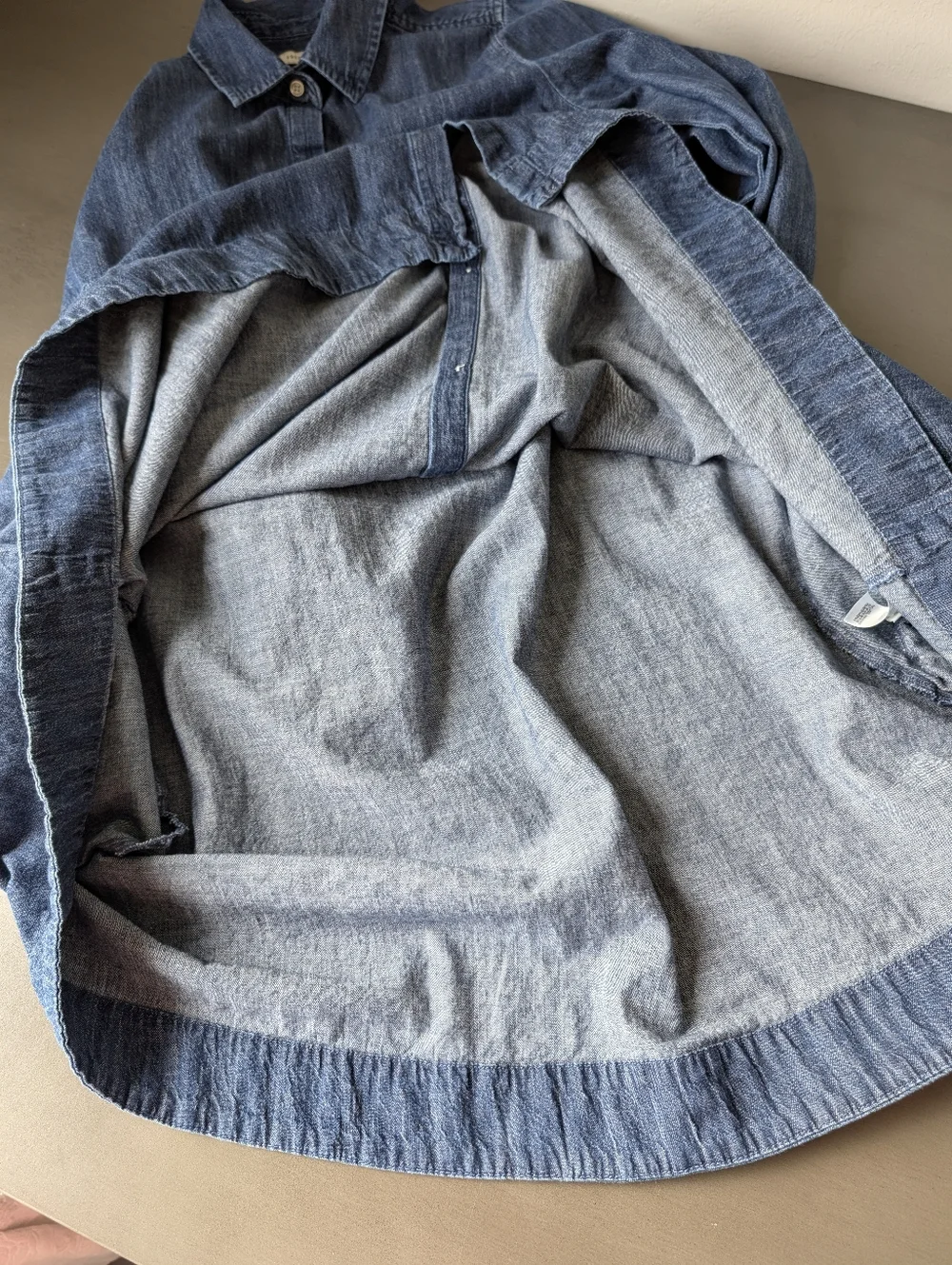 Free Assembly Blue Denim Button-Front Shirt Dress A-Line Size M Collared Cotton - Picture 16 of 16